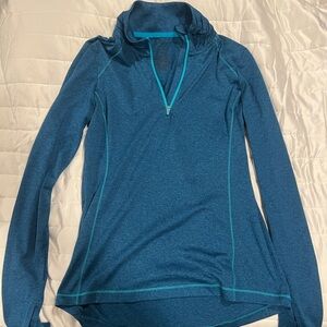 Teal Long Sleeve Quarter-Zip Pullover